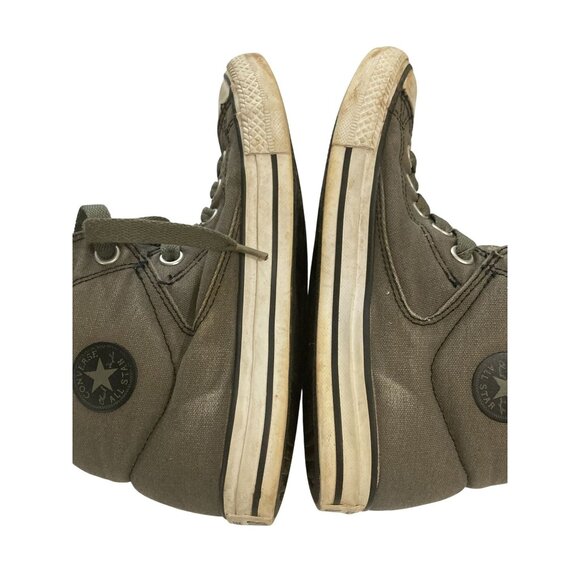Converse All Star Junior kids Size 3 Hi-Top Olive Canvas  Sneakers shoes - Picture 5 of 7